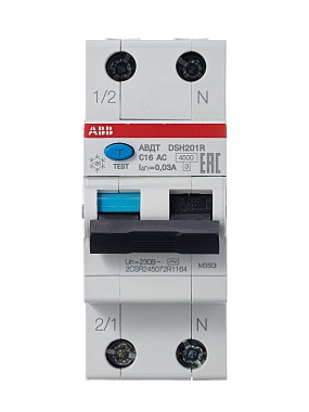 Выключатель автоматический дифференциального тока 16A 300mA DSH201R C16 AC30 ABB